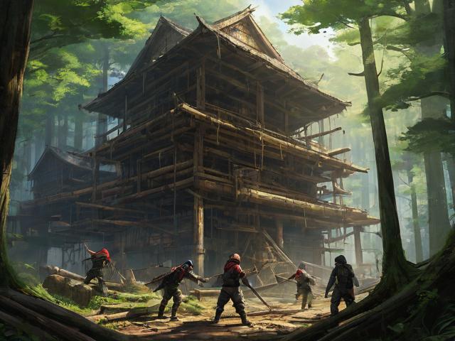 合战忍者村木材厂,合战忍者村的布局